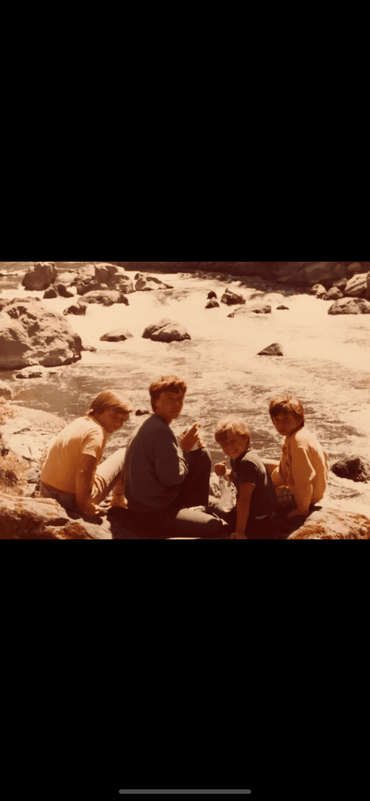 The Hague family beside the Rogue River